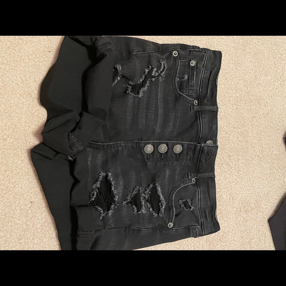 High waisted jean shorts